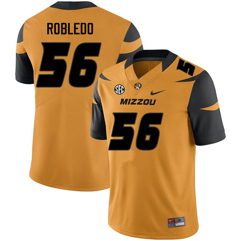 Men #56 Daniel Robledo Missouri Tigers College Football Jerseys Sale-Yellow